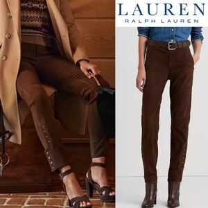 Lauren Ralph Lauren suede straight leg button cuff riding pants size 16